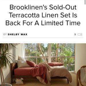 Brooklinen Terra Cotta Fitted Sheet and Pillowcase Linen